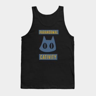 Paranormal Cativity- Halloween cat pun Tank Top